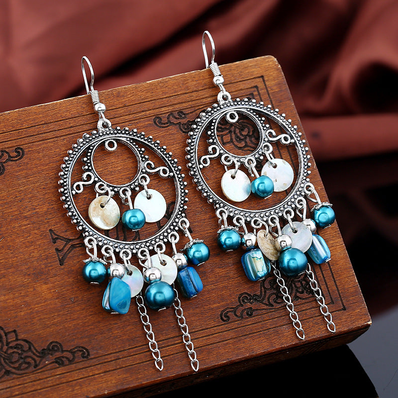Wholesale  bohemian jewelry ethnic style retro round earrings